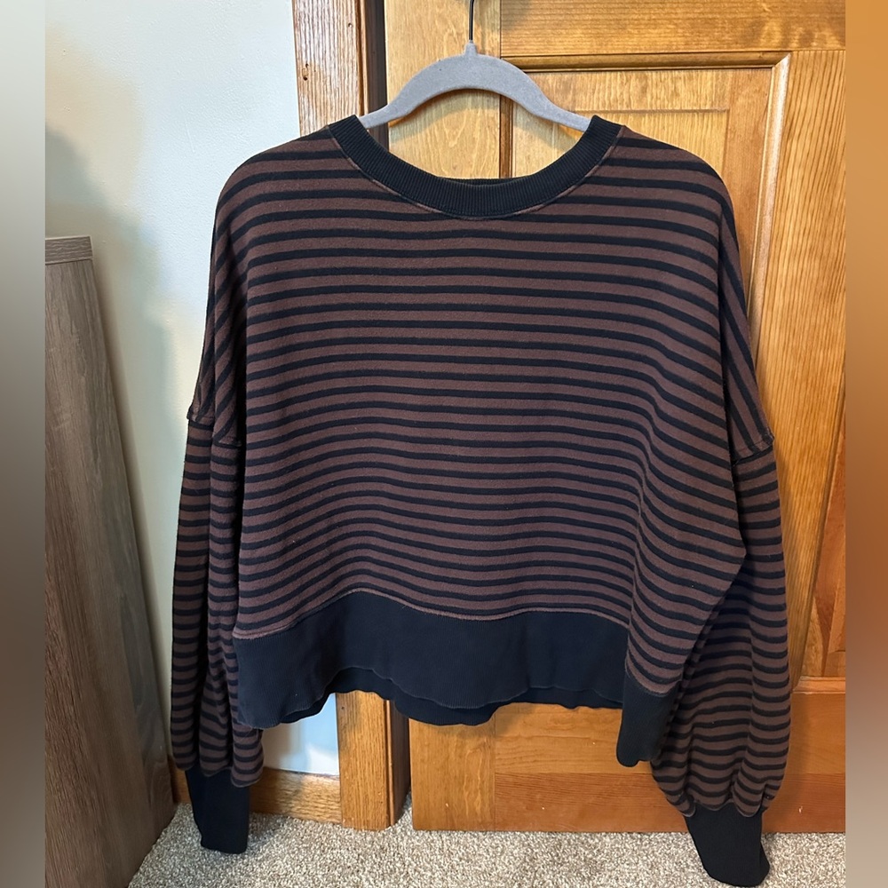 Aerie Classic Crew Striped Sweatshirt